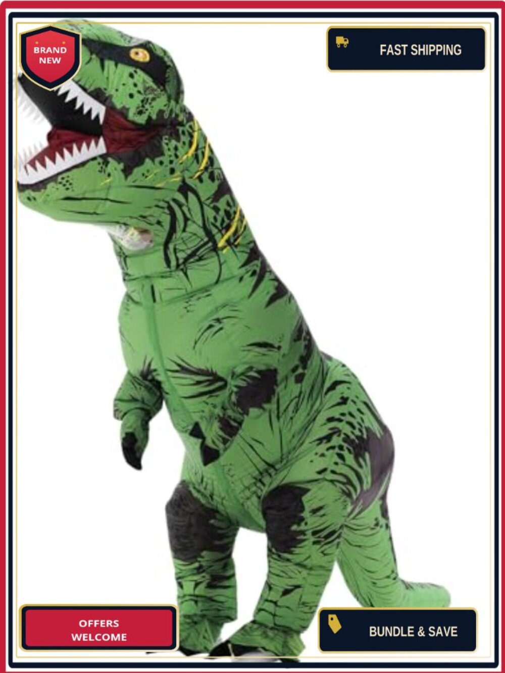 Adult Inflatable Dinosaur T-Rex Costume Halloween Blow Up